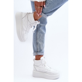 Zazoo 3392/X Women's Leather Sports Shoes on the Platform, White 9
