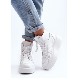 Zazoo 3392/X Women's Leather Sports Shoes on the Platform, White 11