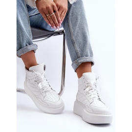 Zazoo 3392/X Women's Leather Sports Shoes on the Platform, White 1