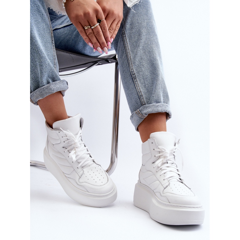 Zazoo 3392/X Women's Leather Sports Shoes on the Platform, White 1 Zazoo 3392/X Women's Leather Sports Shoes on the Platform, White 1