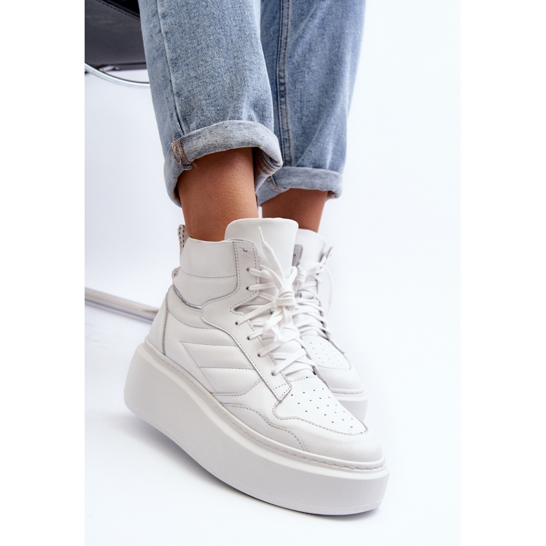 Zazoo 3392/X Women's Leather Sports Shoes on the Platform, White 2 Zazoo 3392/X Women's Leather Sports Shoes on the Platform, White 2