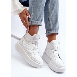 Zazoo 3392/X Women's Leather Sports Shoes on the Platform, White 3