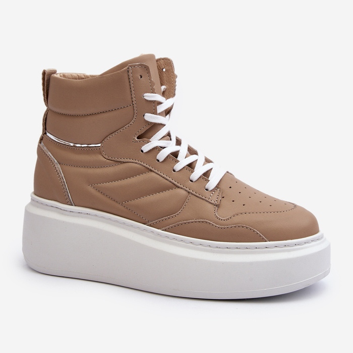 Zazoo 3392/X Women's Leather Sports Shoes on the Platform, Beige 2 Zazoo 3392/X Women's Leather Sports Shoes on the Platform, Beige 2