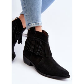 Zazoo 3430 Women's Suede Boots With Fringes, Black 1 Zazoo 3430 Women's Suede Boots With Fringes, Black 1