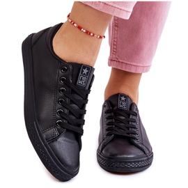 News Women's leather tied classic black sneakers 6 News Women's leather tied classic black sneakers 6