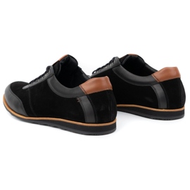 Olivier Men's leather shoes 7007KB black 4