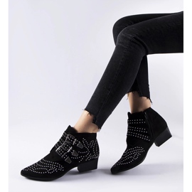 Forever black decorative low-heeled ankle boots 1