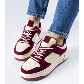Burgundy sneakers on the Crim platform red 1