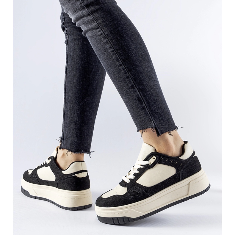 Black and white Pomona platform sneakers 1
