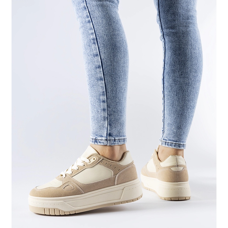Light beige Pomona platform sneakers 1
