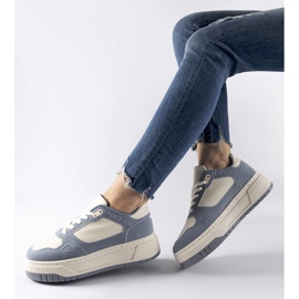 Blue and white Pomona platform sneakers 1