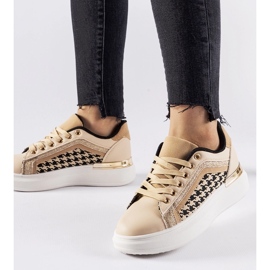 Beige sneakers with glitter Briercliff 1