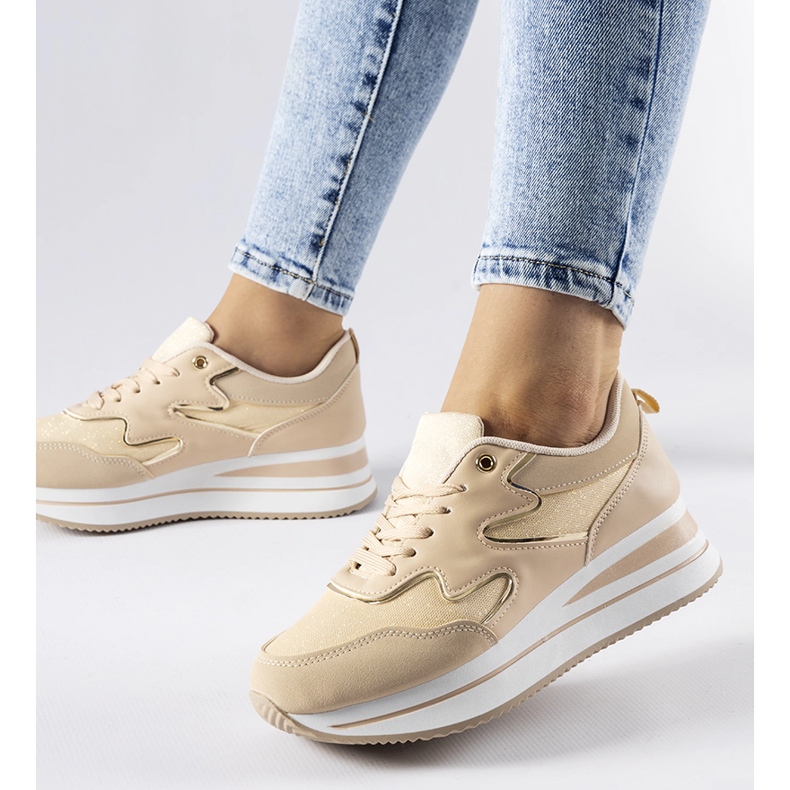 Beige Inès platform sneakers 1