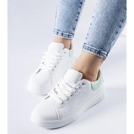 White and green Leland sneakers 1