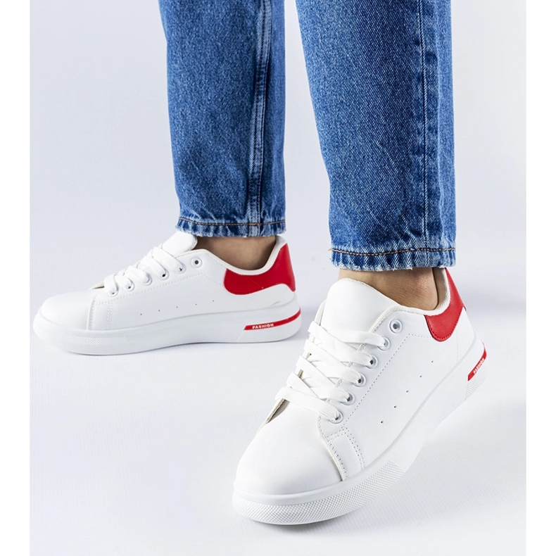 White and red Leland sneakers 1