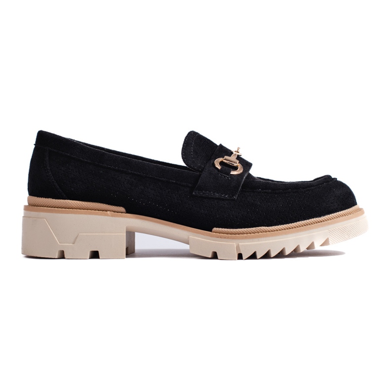 Seastar Women's openwork moccasins on the Shelovet black platform 1