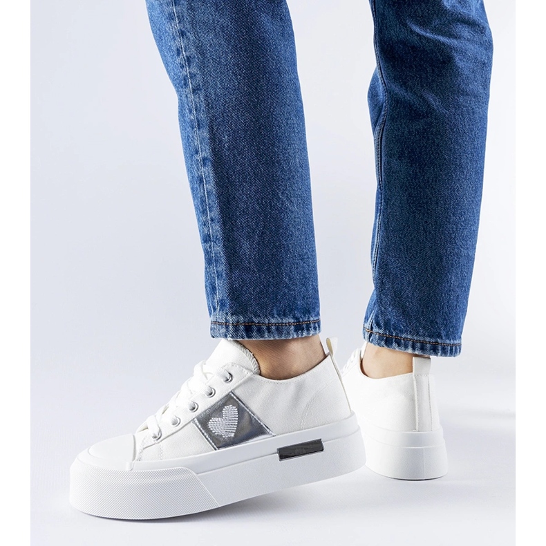 White and silver Lawton platform sneakers 1 White and silver Lawton platform sneakers 1