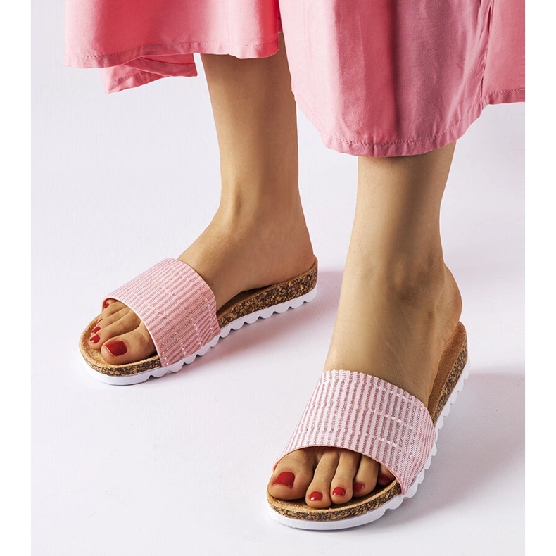 Pink shiny Issiglio flip-flops 1