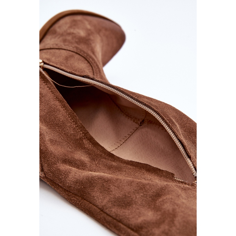 Zazoo 3427 Women's Suede Cowboy Boots, Brown 2 Zazoo 3427 Women's Suede Cowboy Boots, Brown 2