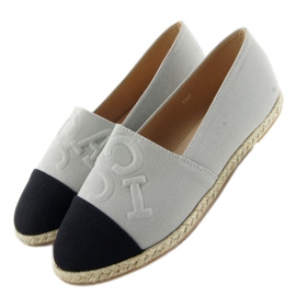 Esapdryles with embossed letters T267 Gray black grey 1