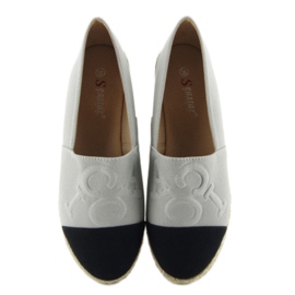 Esapdryles with embossed letters T267 Gray black grey 2