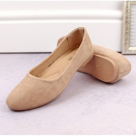 Women's beige suede ballerinas eVento 9BL02-1031 1