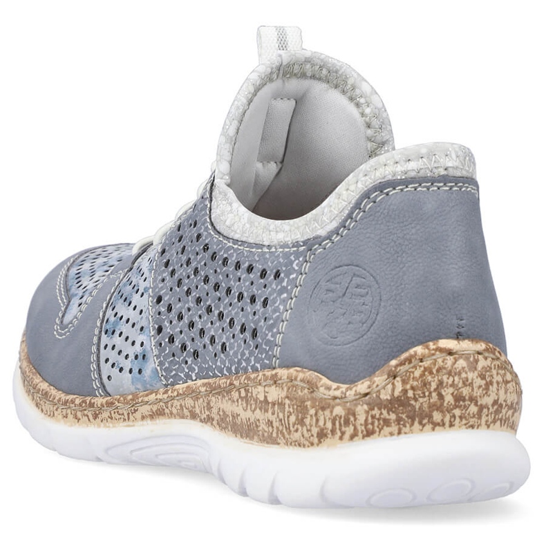 Openwork women's shoes blue Rieker N4255-12 1