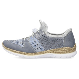 Openwork women's shoes blue Rieker N4255-12 2