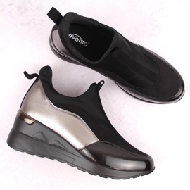 Women's brogues on the wedge heels eVento black 1