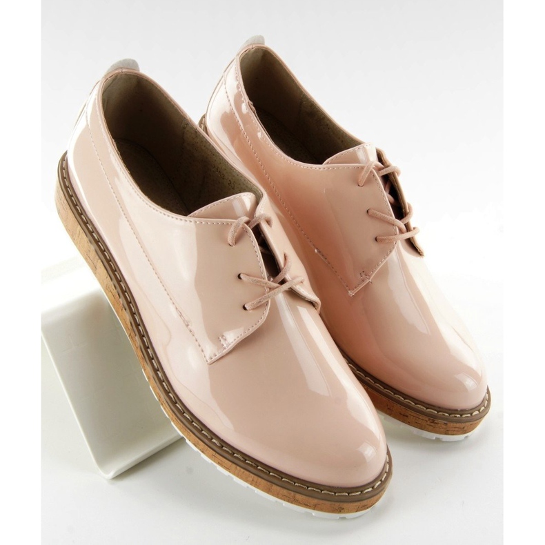 Moccasins with a leather inside 7153 Pink 2