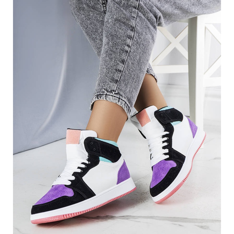Purple high-top sneakers from Kari 1