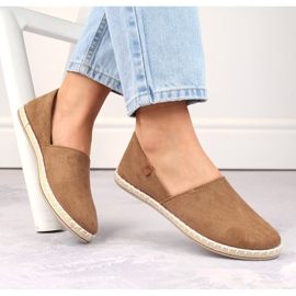 Women's suede espadrilles with cutouts taupe News 24TX02-2416 beige 1