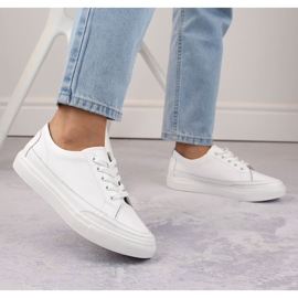 Women's leather sports shoes, white Sergio Leone SP016 2