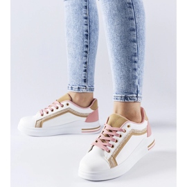 White and pink Mayfield platform sneakers 1