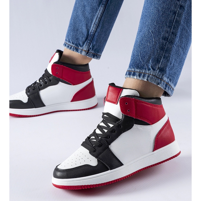 Black and red Eulalie high-top sneakers 1