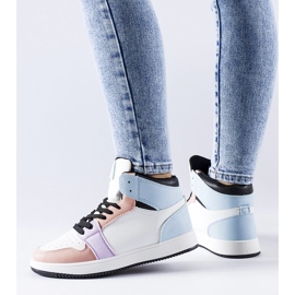 Pink and blue Eulalie high-top sneakers 1