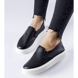 Black perforated Fulda sneakers 1