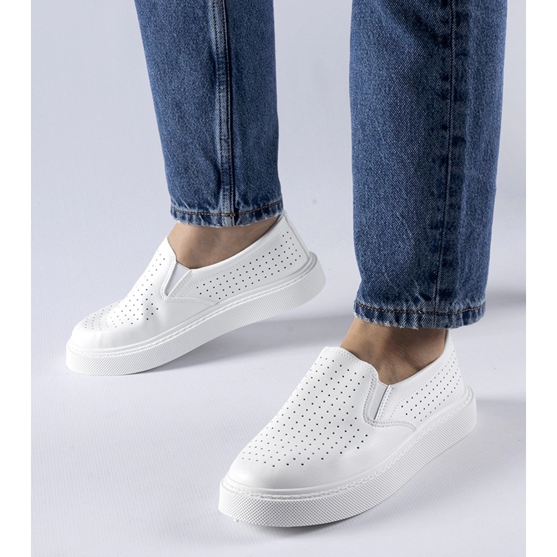 White perforated Fulda sneakers 1