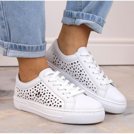 Rieker W RKR641 white comfortable leather shoes 2