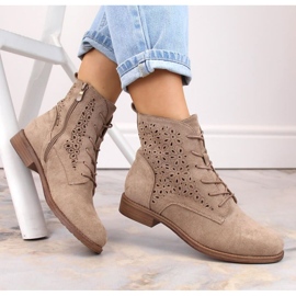 S.Barski W OLI244 beige suede ankle boots 2