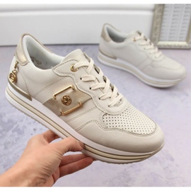 Rieker Remonte W RKR643 beige leather shoes 1