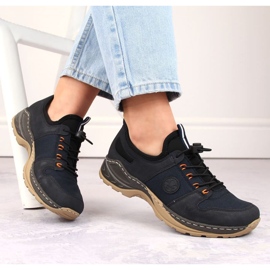 Comfortable Rieker W RKR644 shoes, navy blue 2