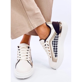 Volyne BEIGE/COFFEE women's houndstooth sneakers white 1 Volyne BEIGE/COFFEE women's houndstooth sneakers white 1