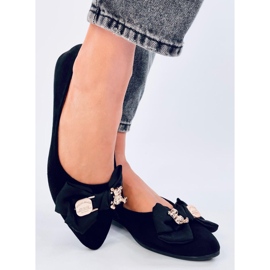 Bonnies Black ballet flats with a teddy bear 1
