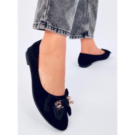 Bonnies Black ballet flats with a teddy bear 2