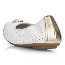 Women's white openwork ballerinas Rieker 41459-80 1
