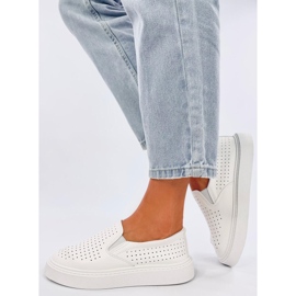 Towns White openwork slip-on sneakers 2