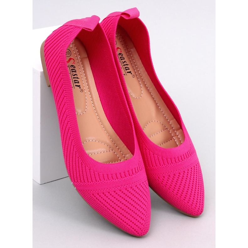 Kayla Fuchsia woven ballet flats pink 1