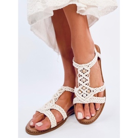 Ashes Beige boho string sandals 1
