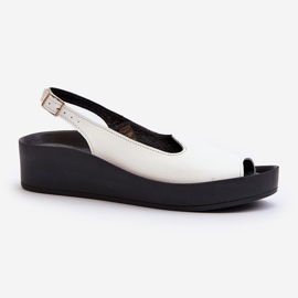 Zazoo 2893 Women's Leather Sandals with a Thick Sole, White 2 Zazoo 2893 Women's Leather Sandals with a Thick Sole, White 2